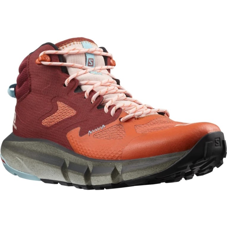 Botas Montaña Salomon Predict Hike Mid GTX Mujer Rojos Naranjas | MX APUB356